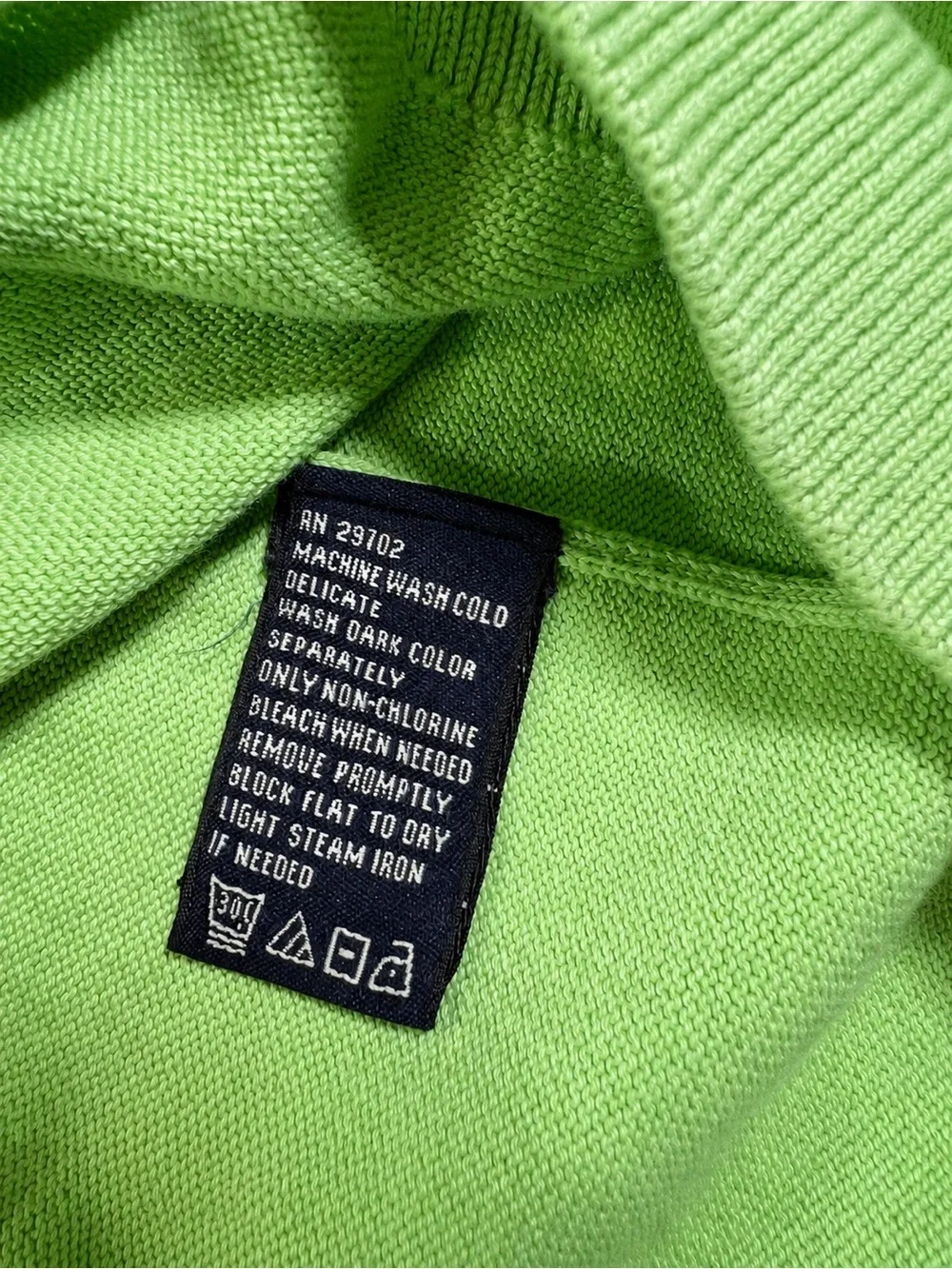Oxford Golf Ridglea Men’s V-Neck Cotton Golf Sweater – Size L – Lime Green